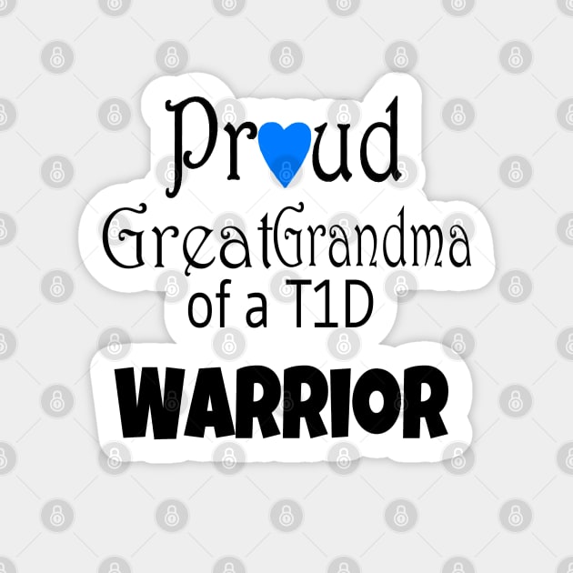 Proud Great Grandma - Black Text - Blue Heart Sticker by CatGirl101